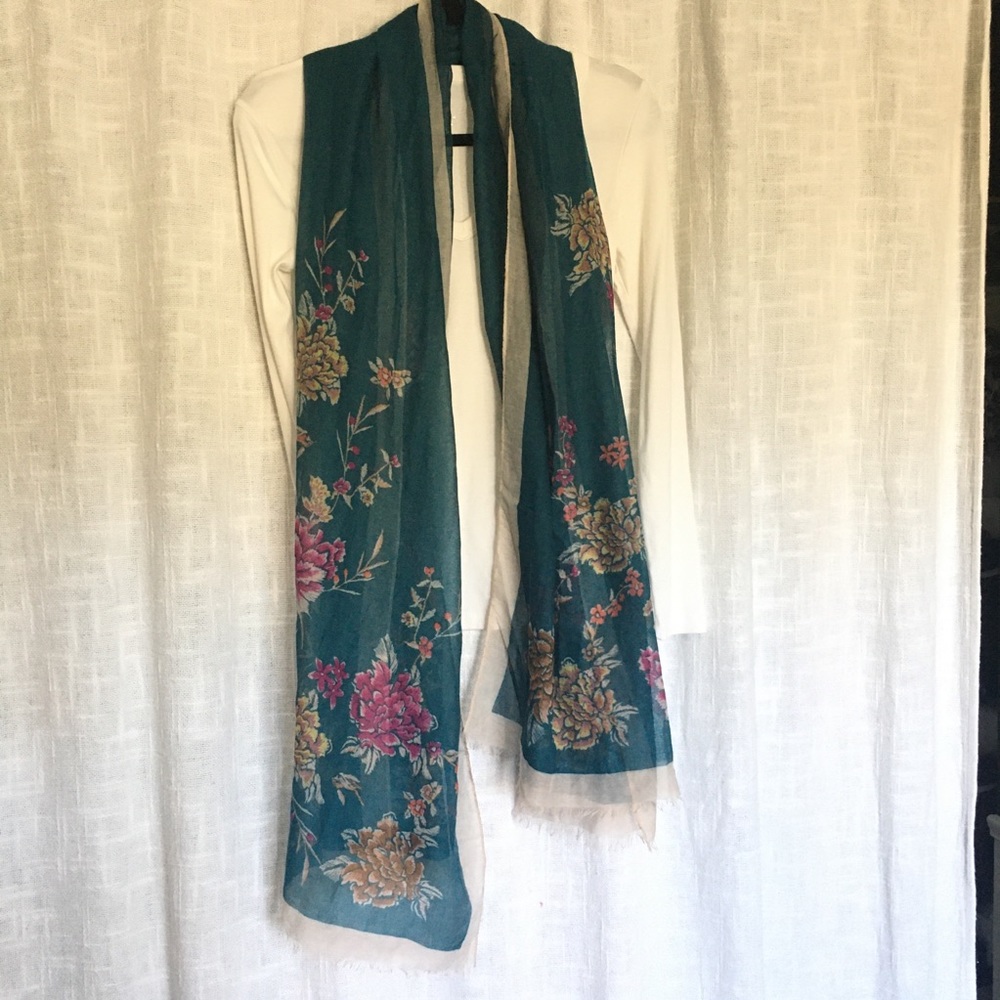 A. New. Day. Floral Scarf
